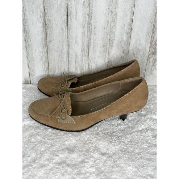 Aerosoles Tan Suede Kitten Heels Size 6.5 - Picture 5 of 8